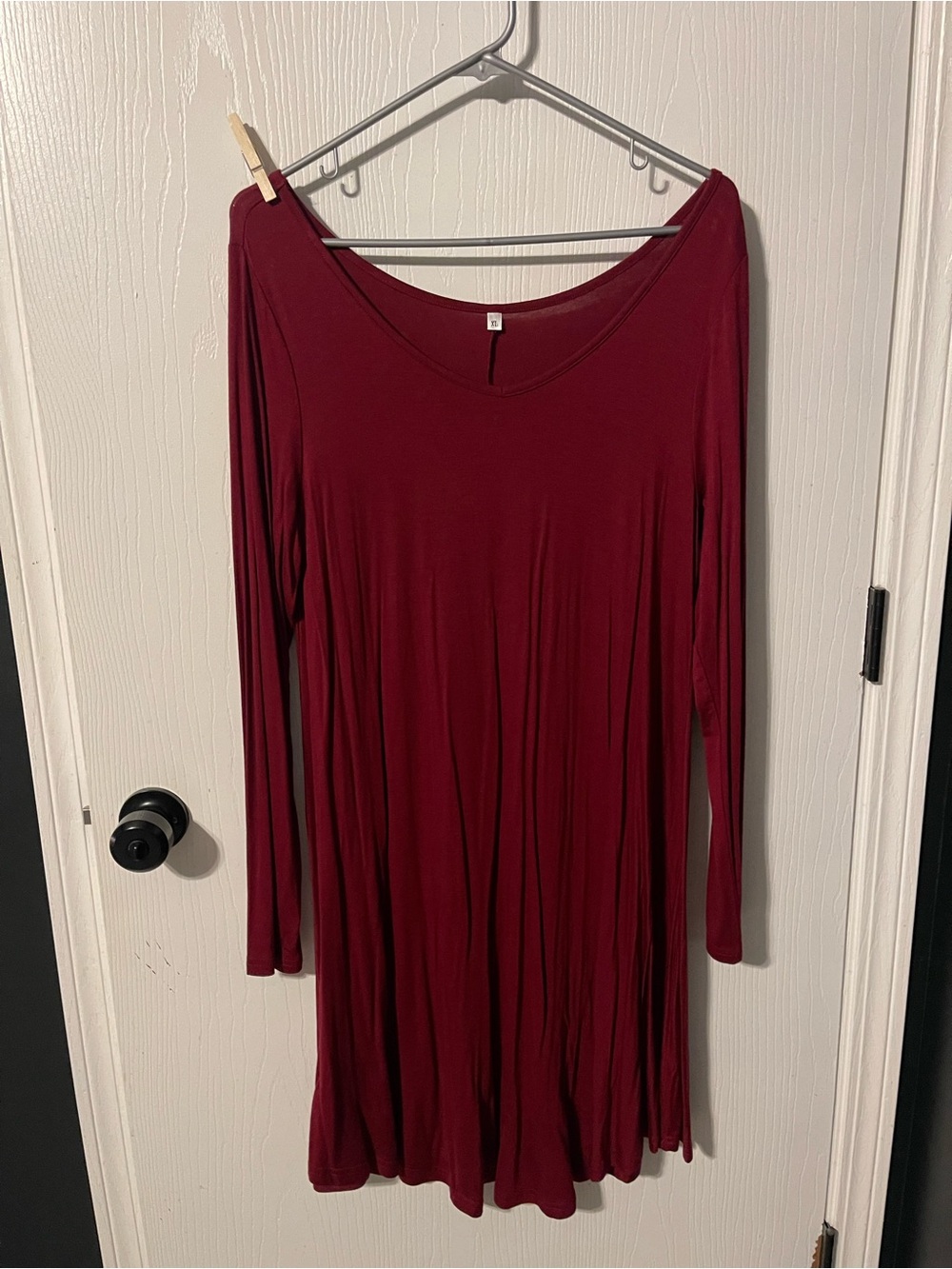 Women’s Long Sleeve Swing Dress - Burgundy